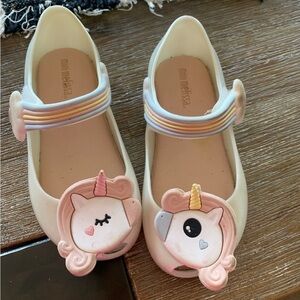 Mini Melissa Unicorn Kids Shoes - Cream